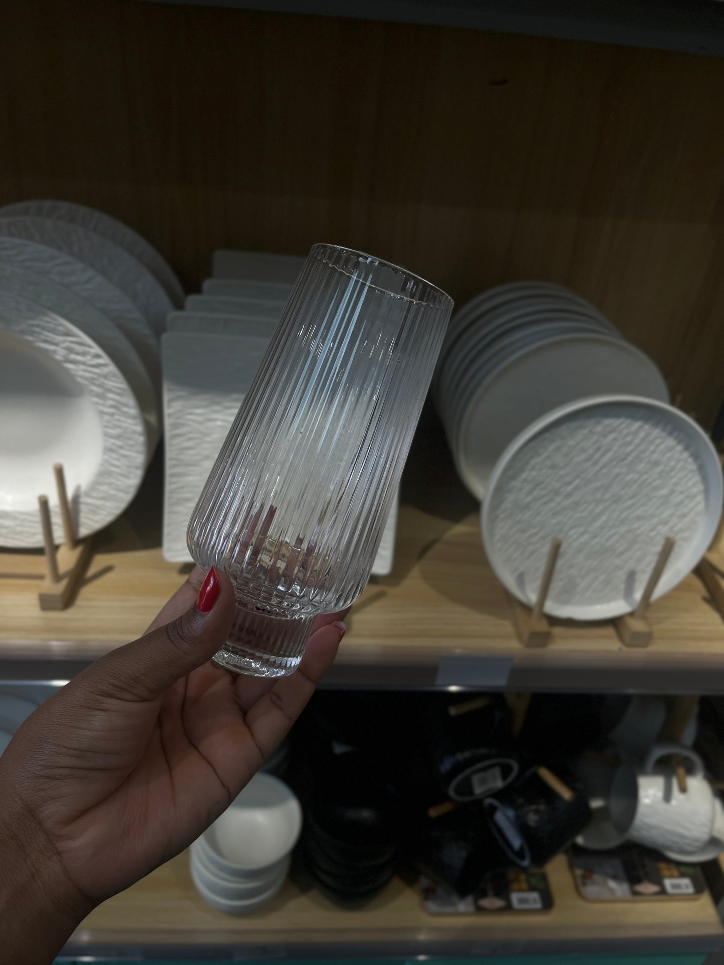 Metropolitan Ribbed Highball Glasses – Origami Style Glassware (Set of 4)