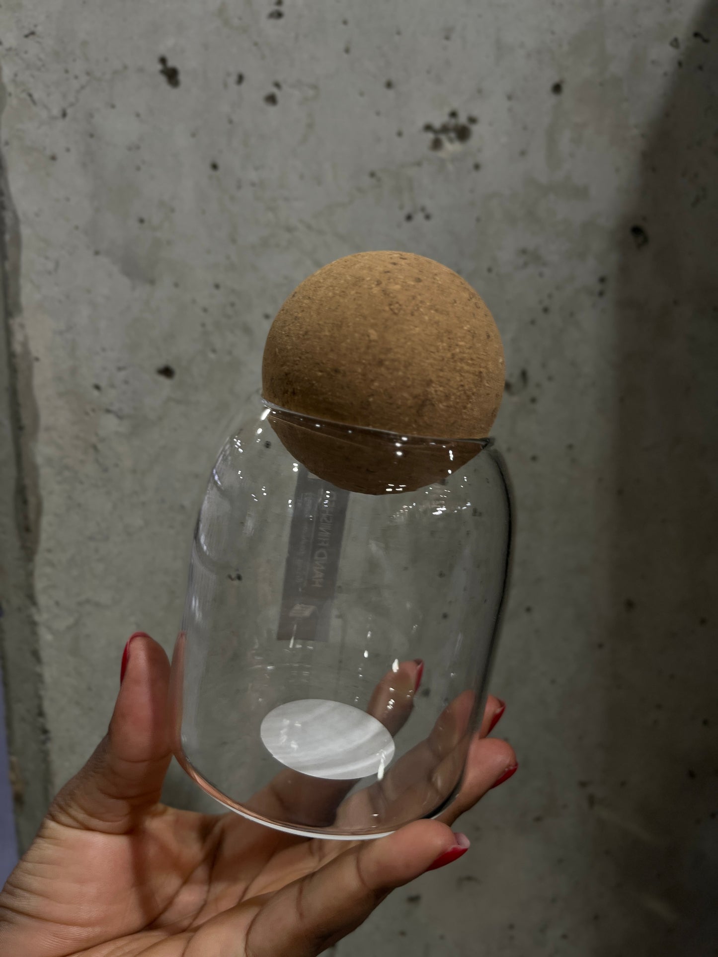 Minimalist Glass Storage Jar with Natural Cork Ball Lid