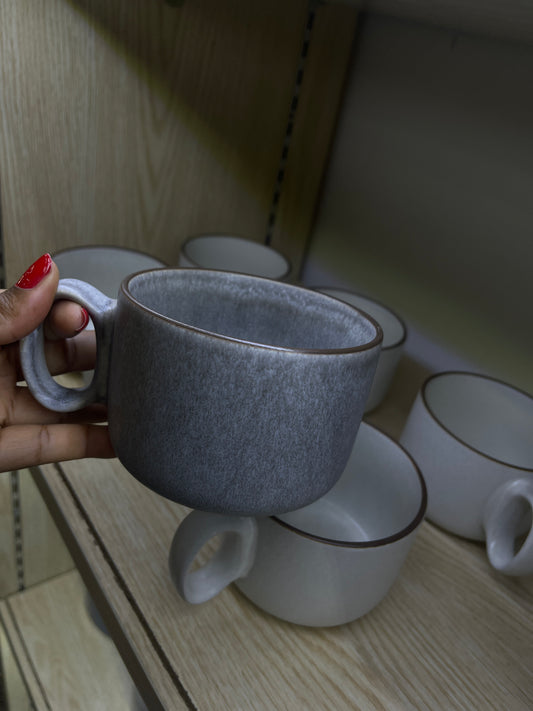 Speckled Stoneware Mug with Contrast Rim(4pc)