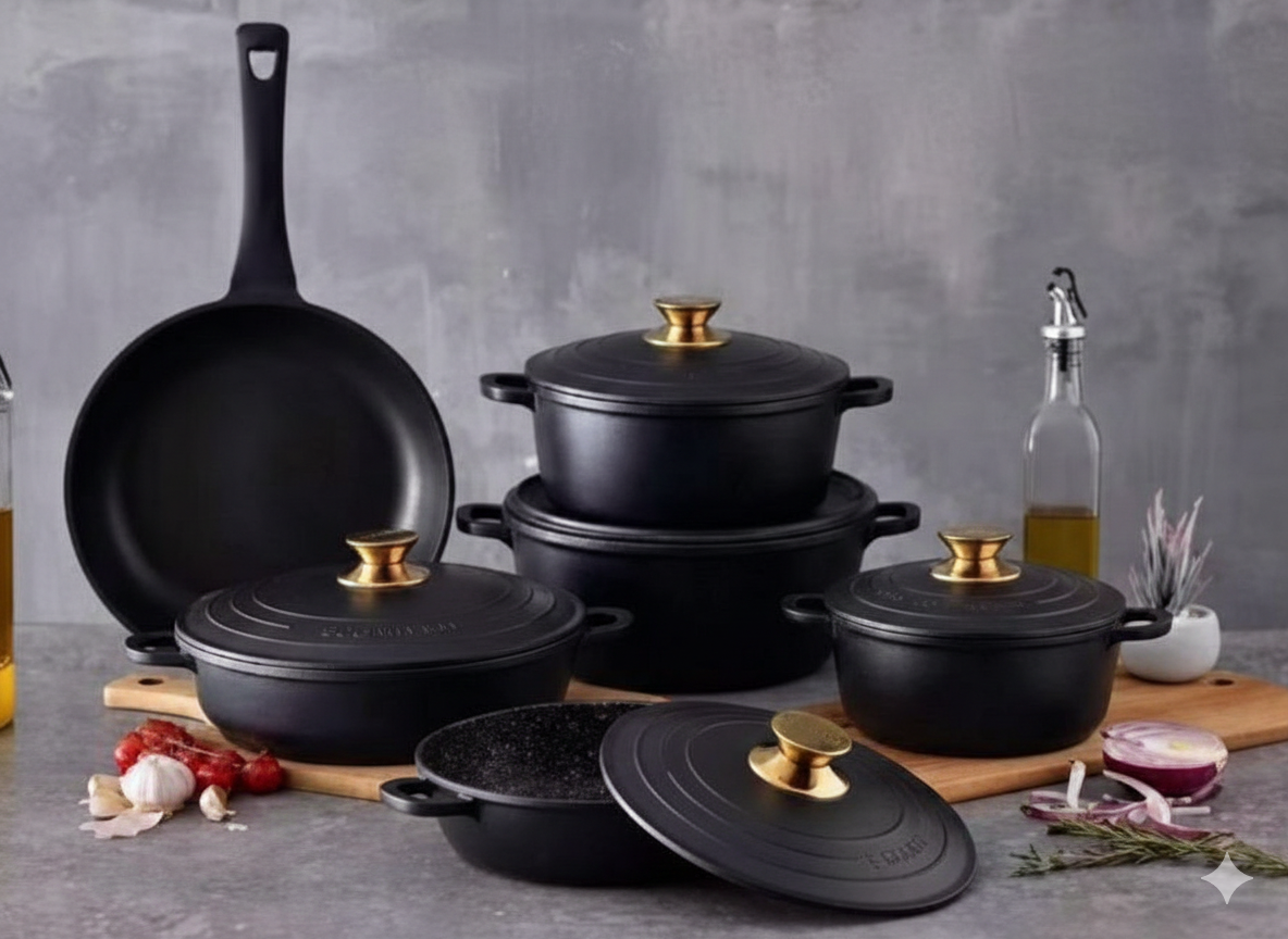 12-Piece Premium Die-Cast Cookware Set