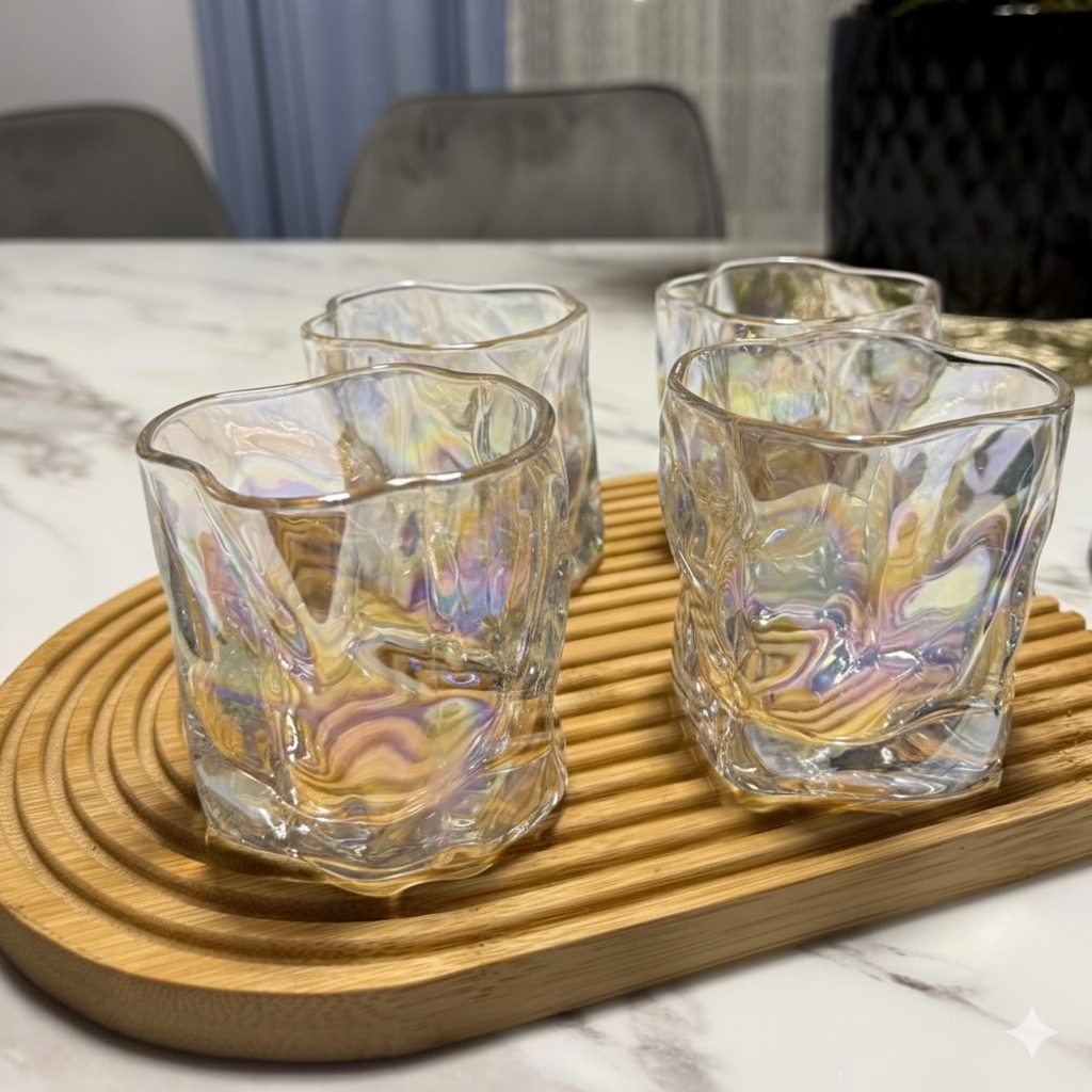 Iridescent Wave Glassware Set(4)