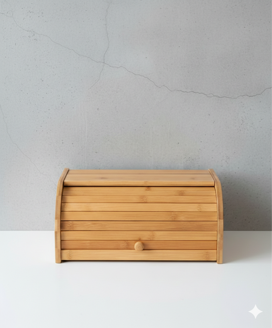 Classic Bamboo Roll-Top Bread Box