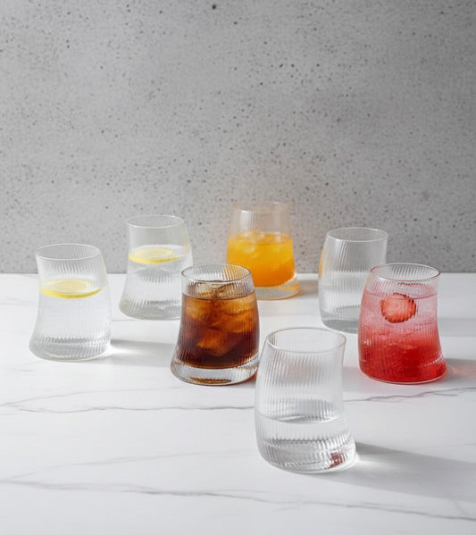 Obsidian Edge Iridescent Wave Glasses(6)