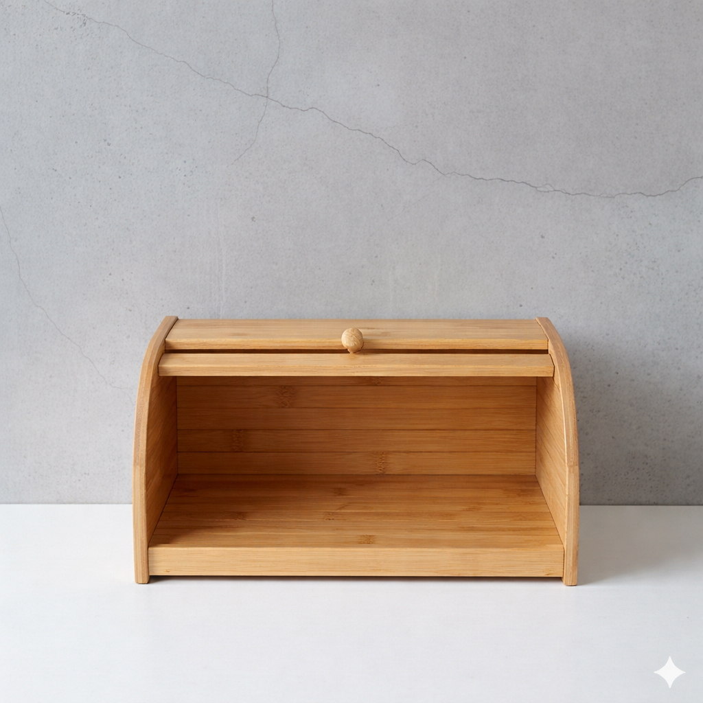 Classic Bamboo Roll-Top Bread Box