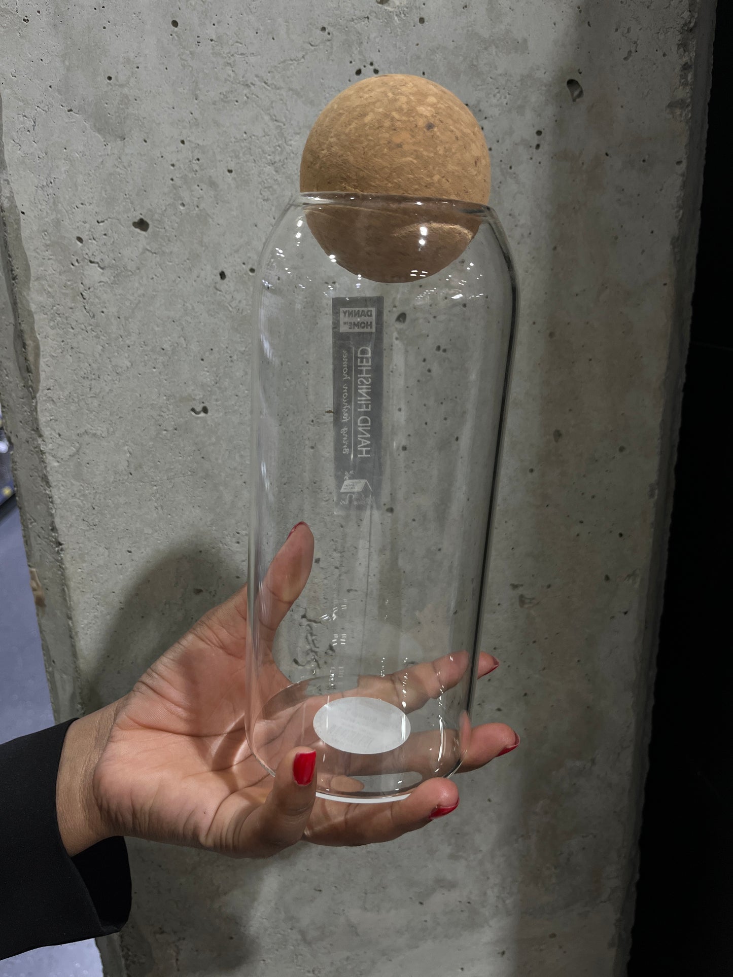 Minimalist Glass Storage Jar with Natural Cork Ball Lid