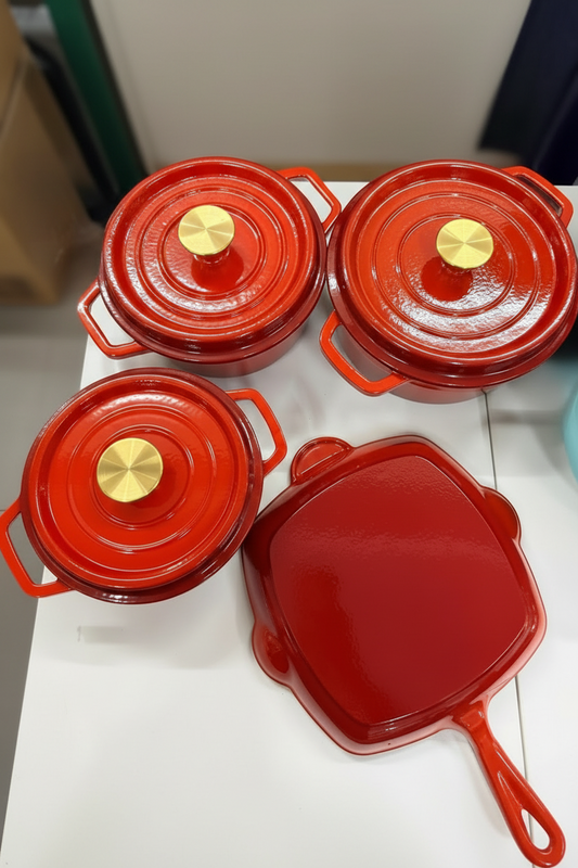 Enameled Cast Iron Cookware Set(7pc)