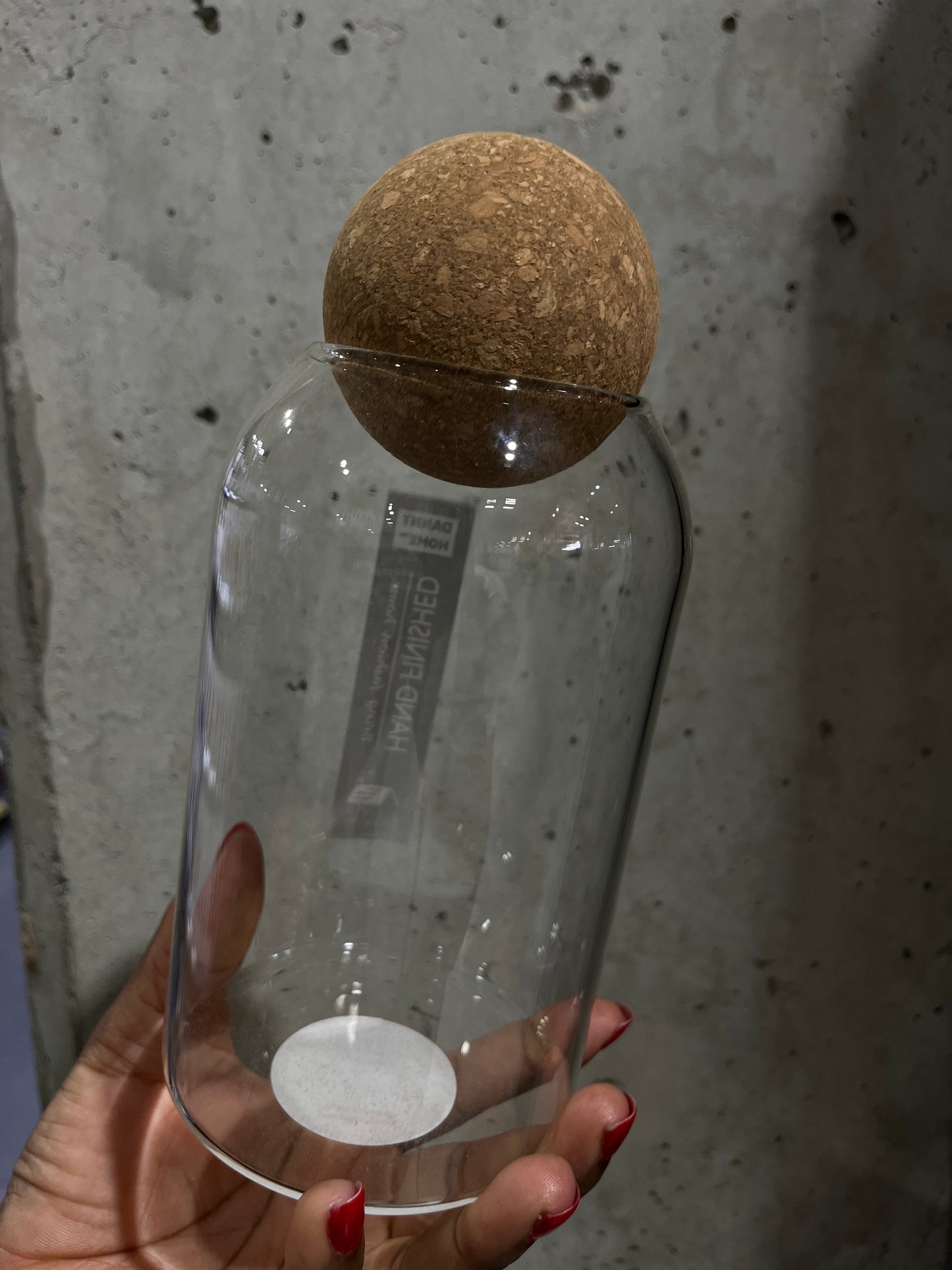 Minimalist Glass Storage Jar with Natural Cork Ball Lid